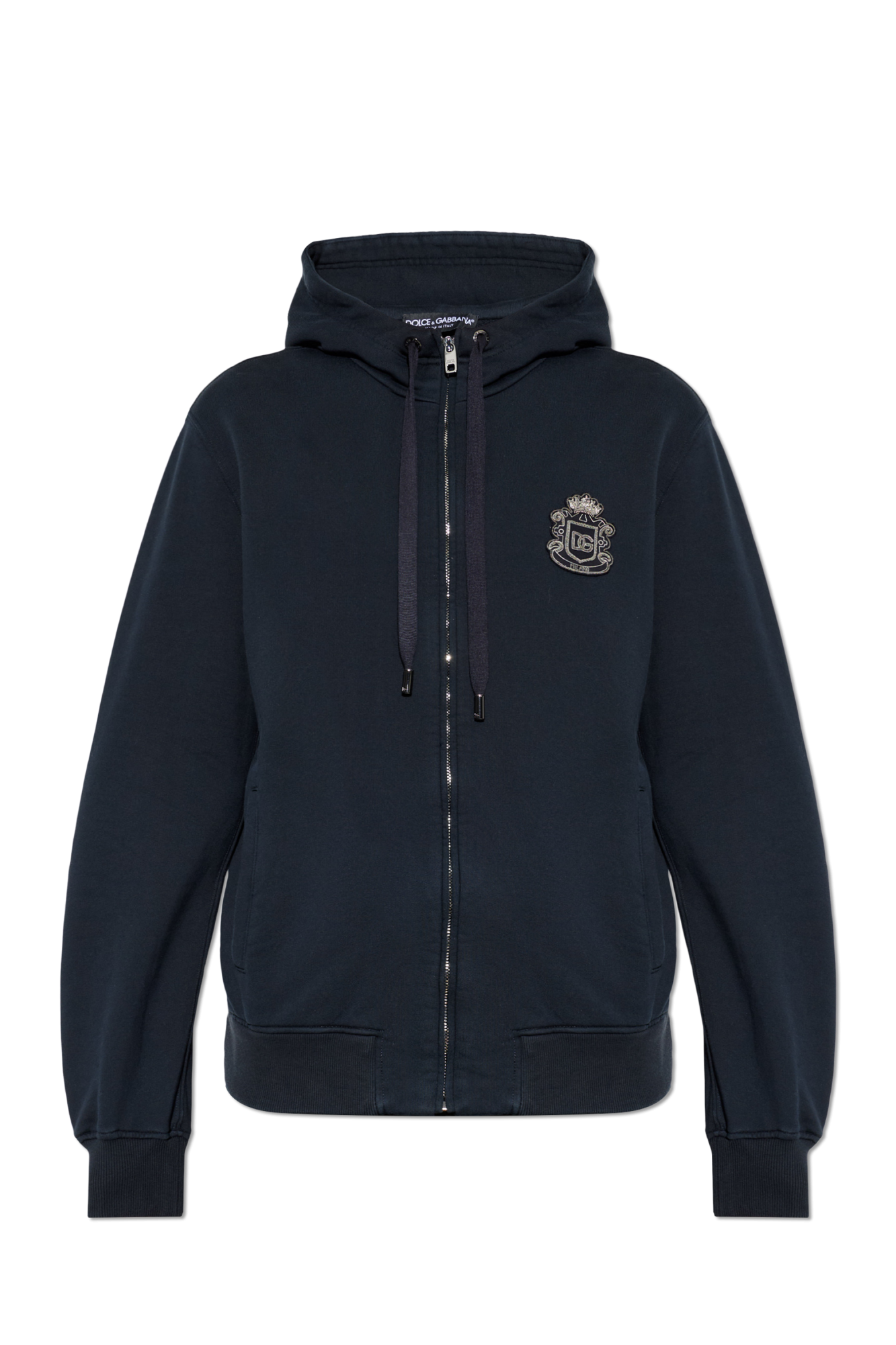 DOLCE & GABBANA ネイビー フルジップパーカー Dolce Gabbana Full Zip Hoodie Reversible Men Size M White/Blue | eBay